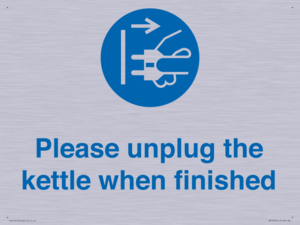 Please unplug the kettle when finished